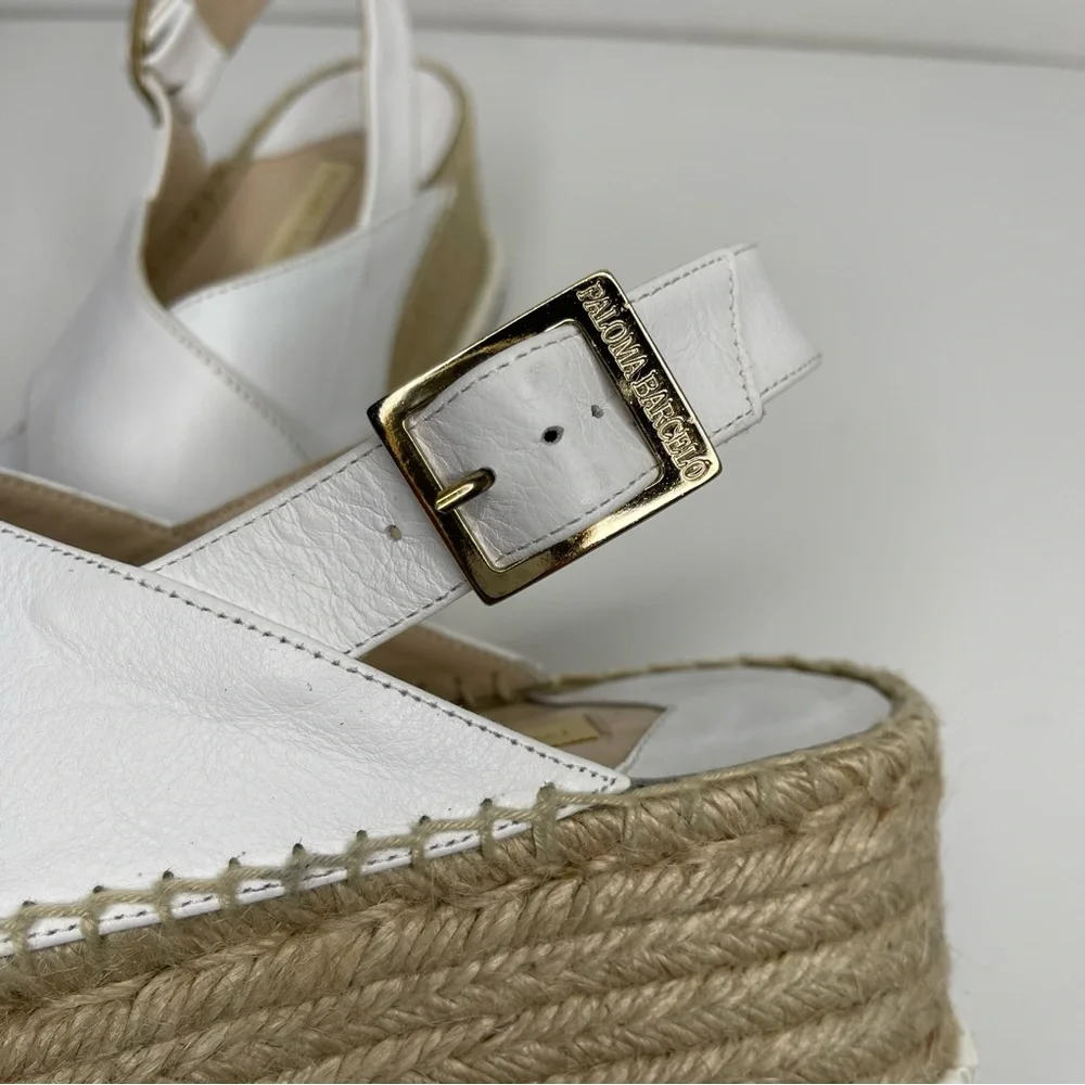 PALOMA BARCELO Loubularia Espadrille Flatforms White Size 40 Revolve